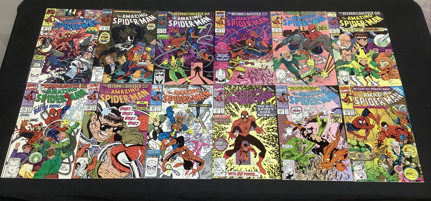 Amazing Spider-Man Comic Lot, 331 + 333-343, Debut New Sinister Six, Erik Larson