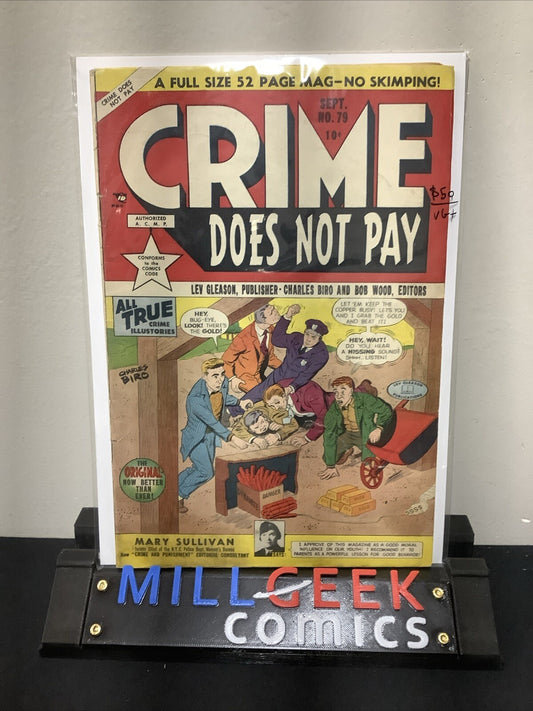 Crime Does Not Pay #79 (1949) VG+ (4.5) Lev Gleason, 1/4” Spine Roll, 4” Tear