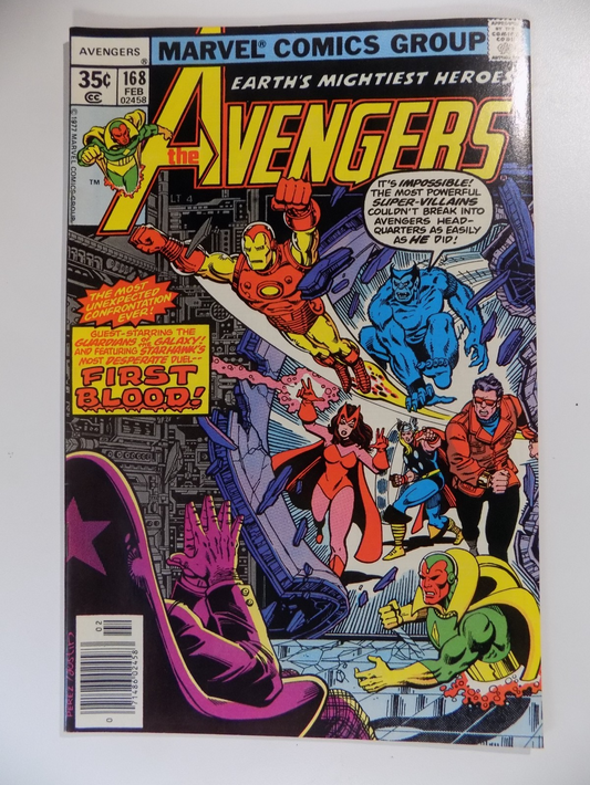 Avengers #168 Marvel Comic February 1978 Very Fine