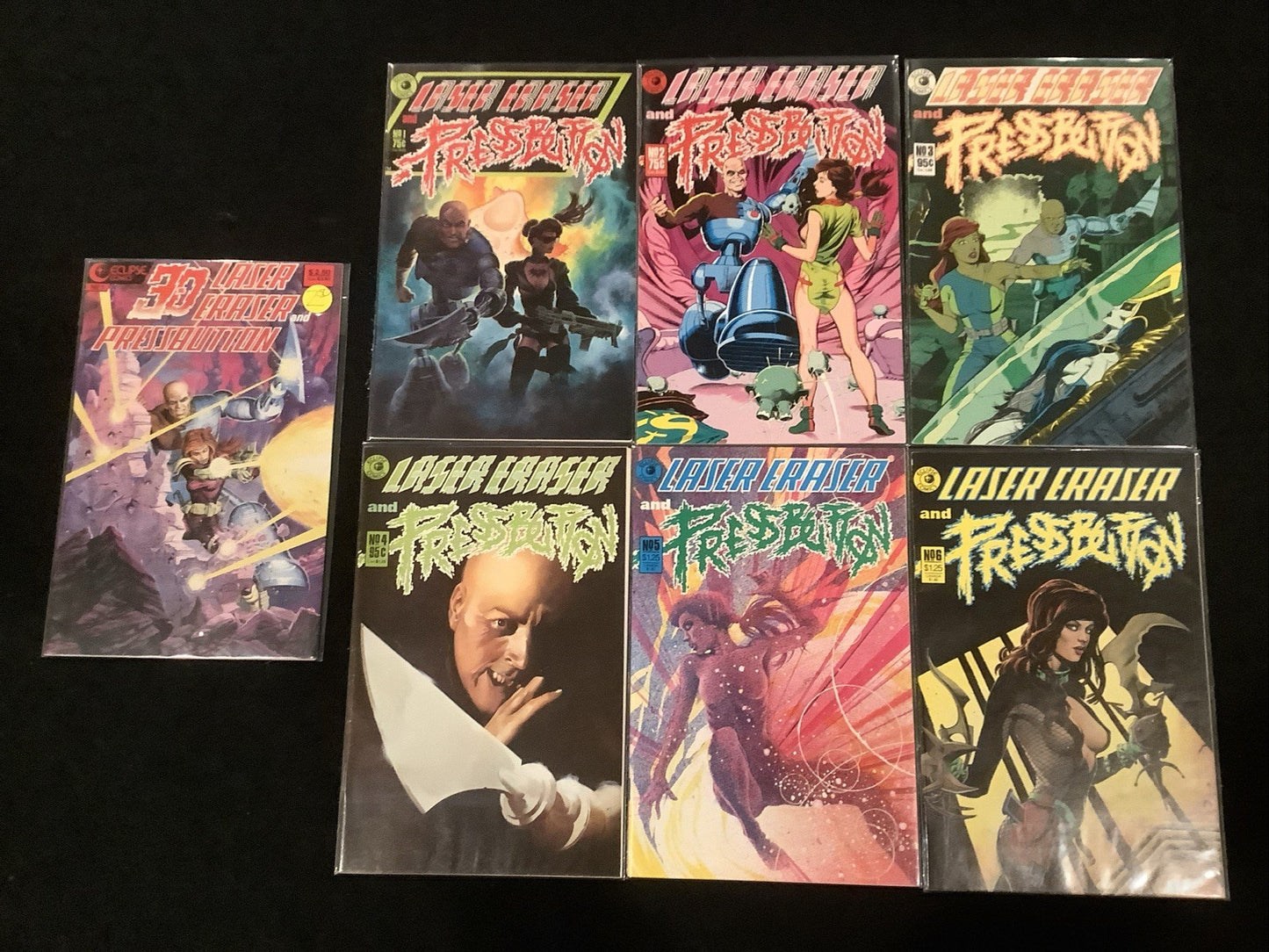 Laser Eraser and Pressbutton #1-6 + 3D Special Complete Comic Set, Eclipse