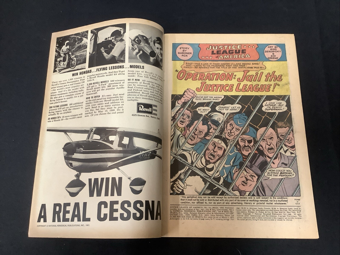 Justice League of America #61 (DC 1968) VF- (7.5) Light Tan To Cream Pages