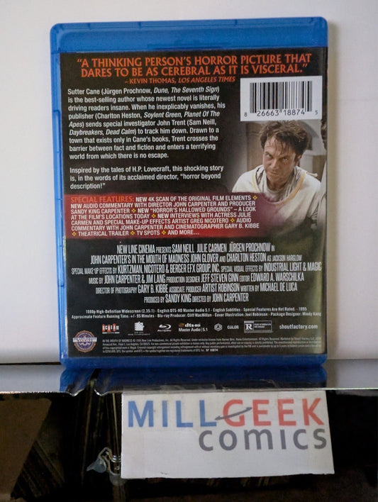 In the Mouth of Madness, John Carpenter, Collector's Ed (Blu-Ray) Like New -JD