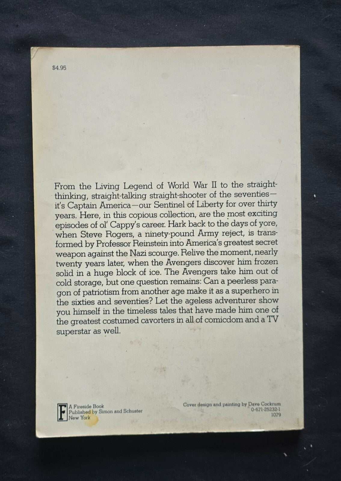 Captain America Sentinel Of Liberty By Stan Lee (1st Ed PB Fireside 1979)