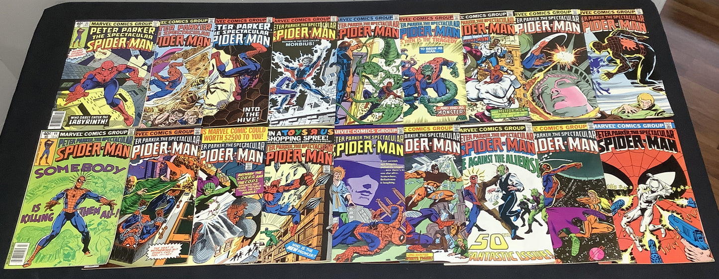 Spectacular Spider-Man #1-52 Comic Lot, 1st  Hypno-Hustle, White Tiger, Hitman