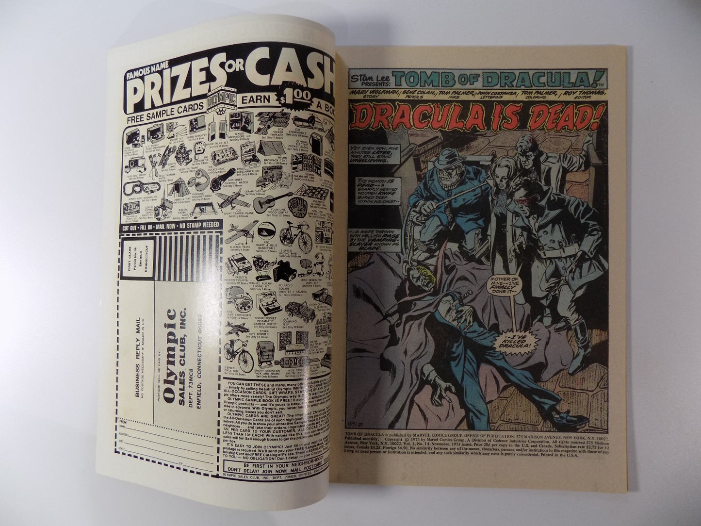 Tomb of Dracula #14 Marvel Comic Very Fine November 1973