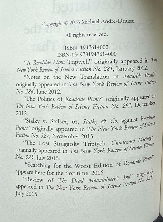 Roadside Picnic Revisited by Michael Andre-Driussi (2016) JD