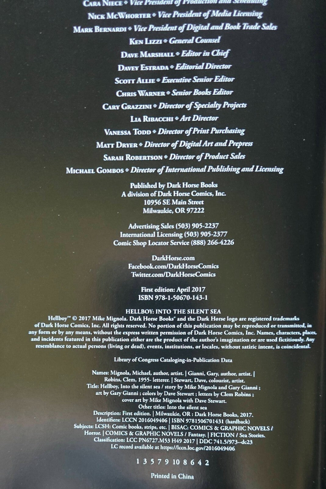 Hellboy: Into The Silent Sea Hardcover (SIGNED - Mike Mignola 1st ED April 2017)