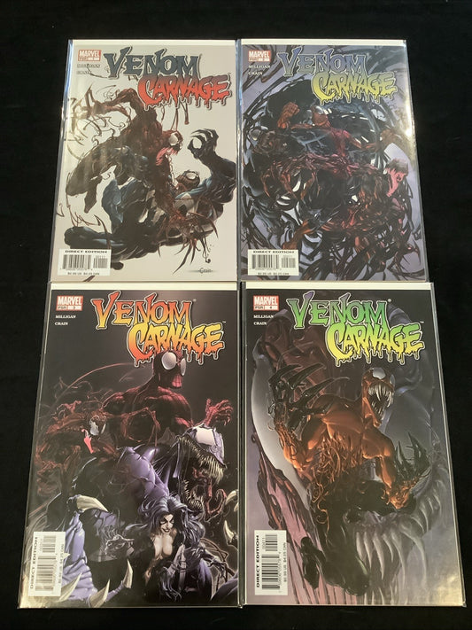 Venom vs. Carnage #1-4 Complete Comic Set, Marvel, 1st App Toxin (Symbiote) 2004