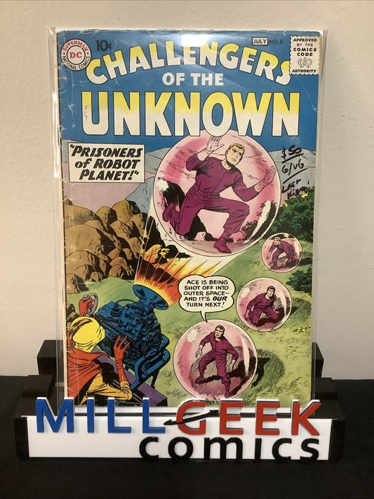 Challengers of the Unknown #8 (DC Comics 1959) G/VG (3.0) Last Jack Kirby