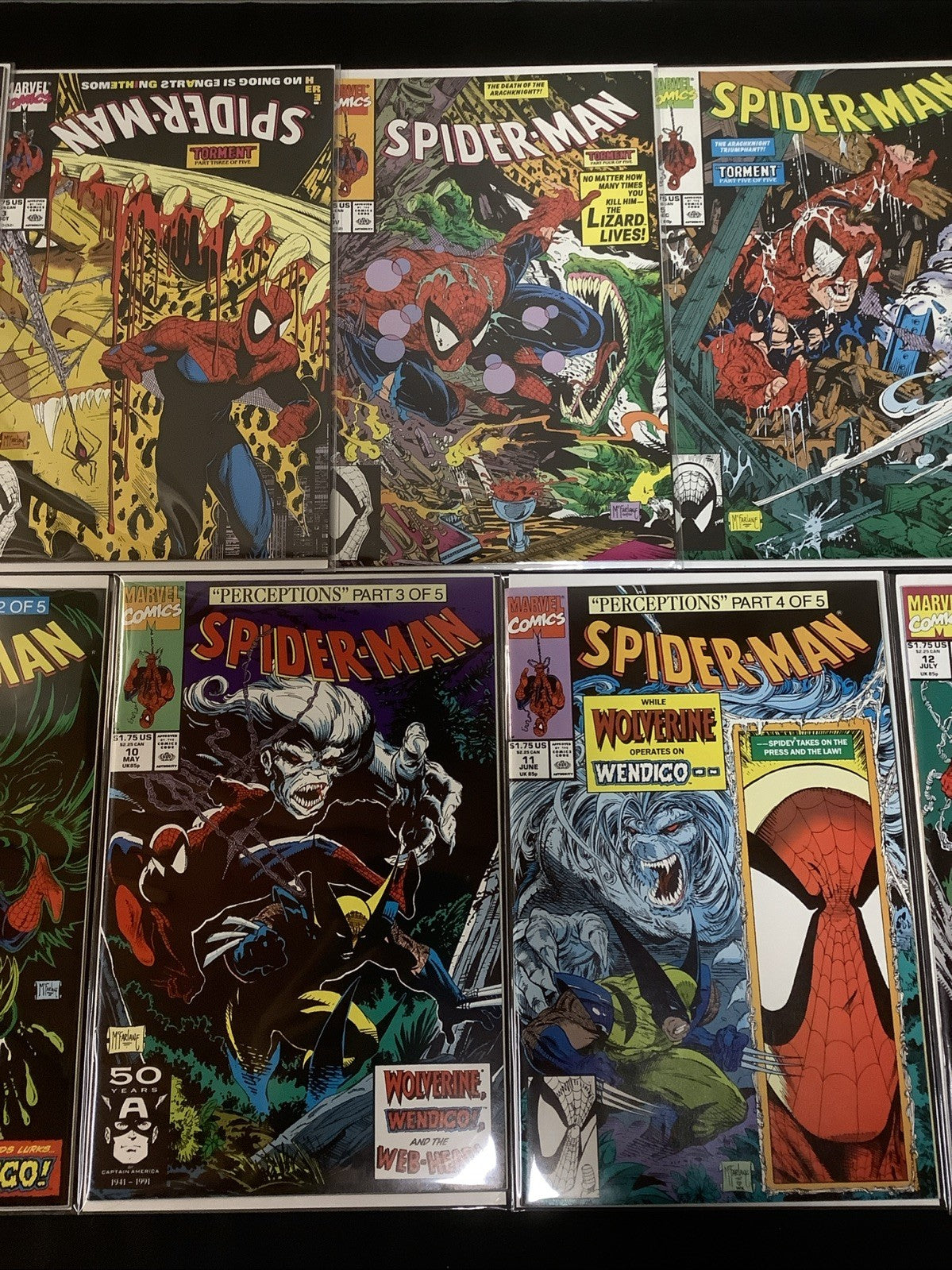 Spider-Man #1-13 Comic Lot, Todd McFarlane, Classic Black Suit Cover, 1990