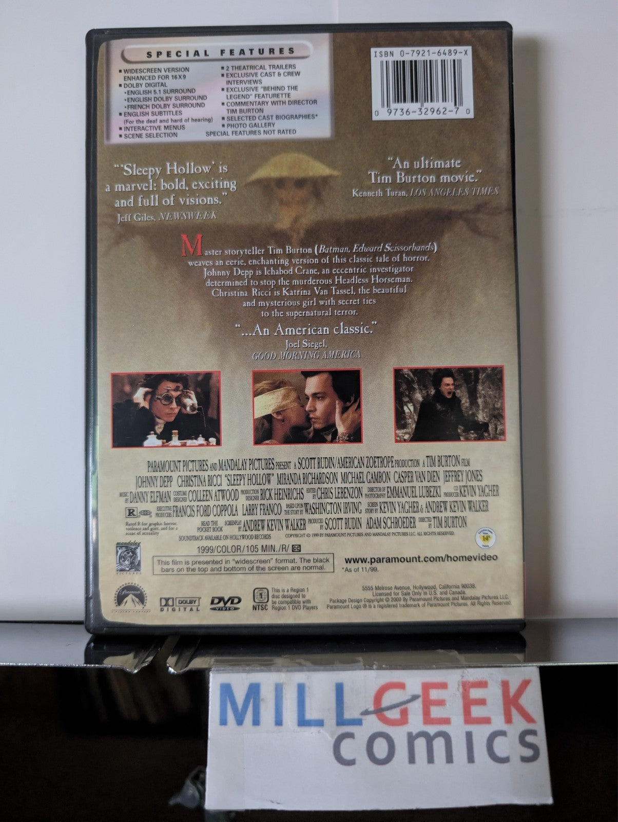 Sleepy Hollow / V for Vendetta, 2 Movie Collection (DVD) Like New -JD