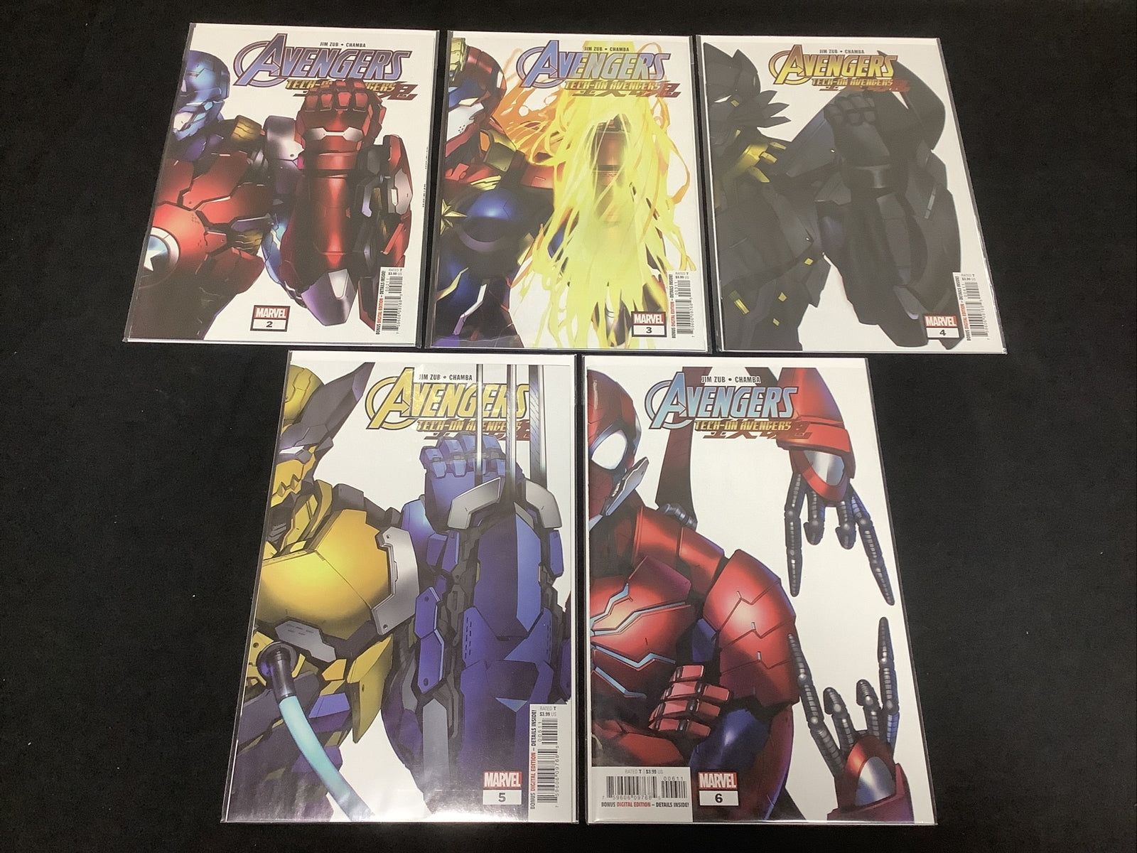 Avengers Tech On #2-6 Comic Lot, Marvel Comics, Jim Zub, Chamba, 2021