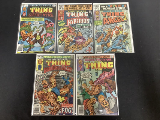 Marvel Two-in-One #66-70 Comic Lot, Marvel, Newsstand Covers, The Thing