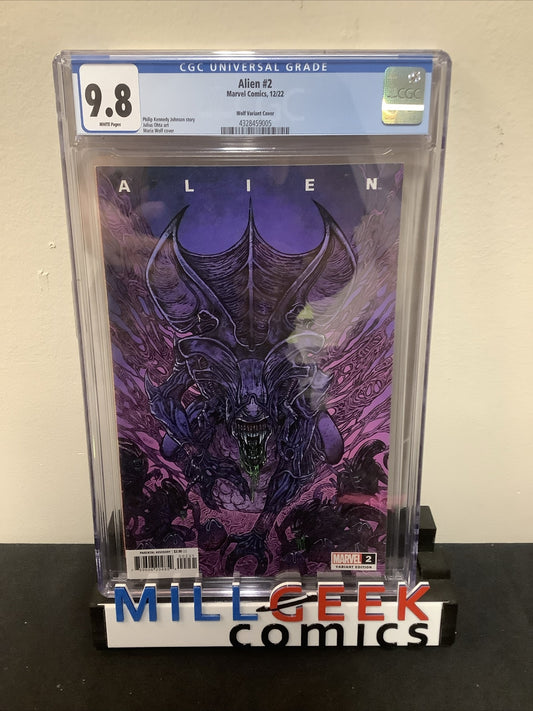 ALIEN #2, Marvel Comics, CGC Graded 9.8, White Pages, Maria Wolf Variant, 1:50