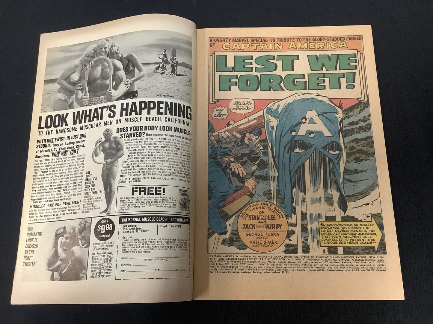 Captain America #112 (Marvel Comics April 1969) Fine (6.0) Stan Lee/Jack Kirby