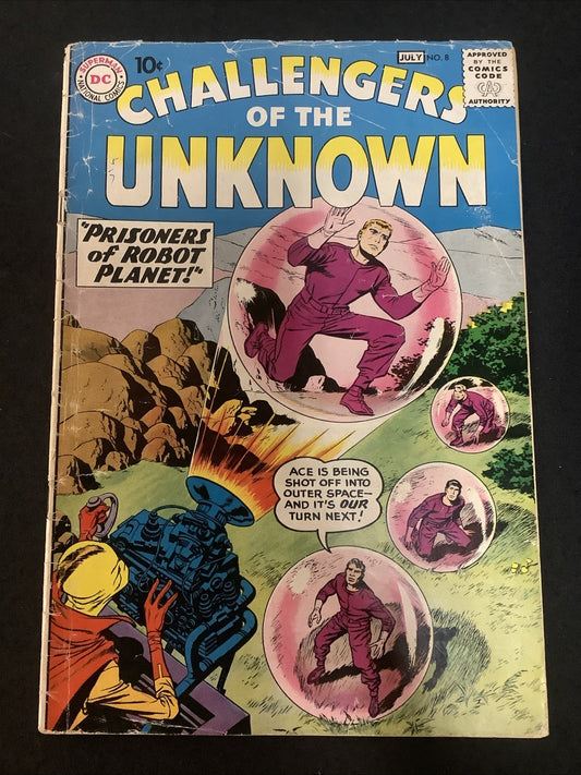 Challengers of the Unknown #8 (DC Comics 1959) G/VG (3.0) Last Jack Kirby