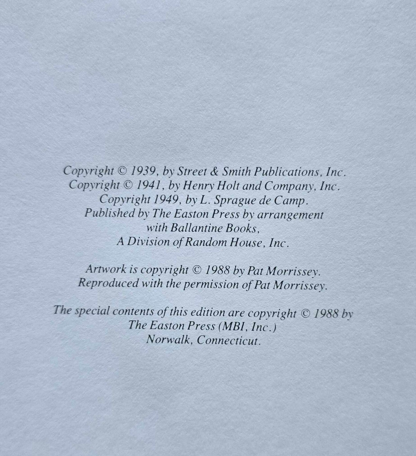 Lest Darkness Fall by L. Sprague De Camp (Easton Press, 1988) JD