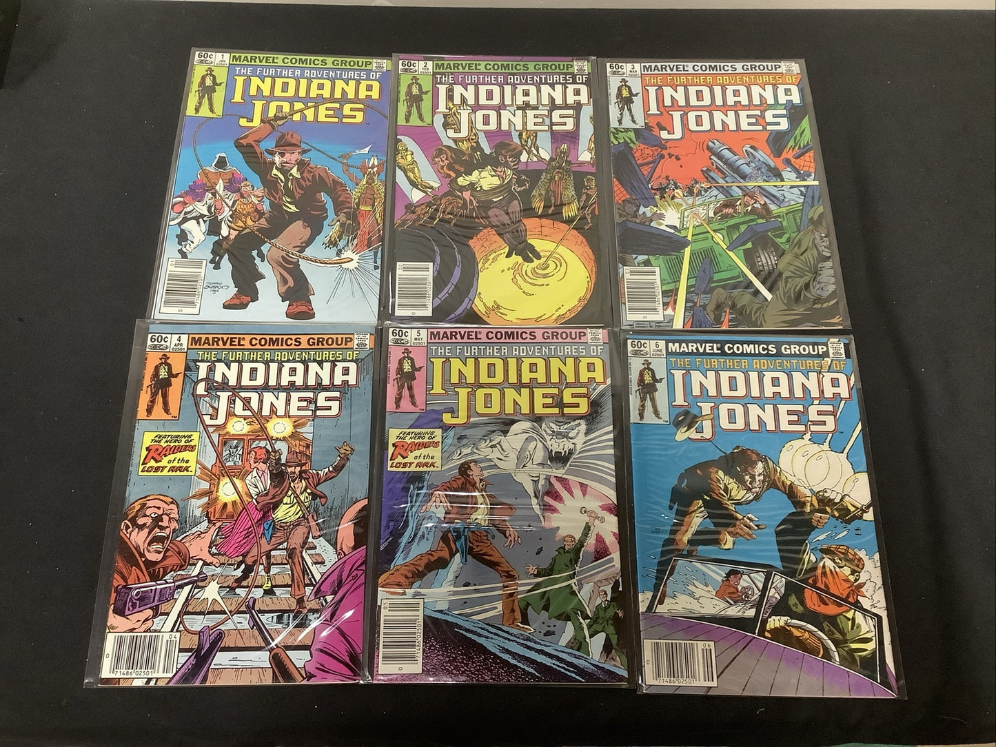 Further Adventures of Indiana Jones #1-6 Comic Lot, Newsstand Editions, Marvel