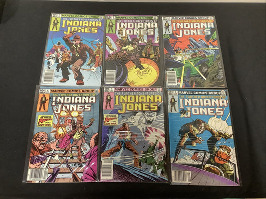 Further Adventures of Indiana Jones #1-6 Comic Lot, Newsstand Editions, Marvel