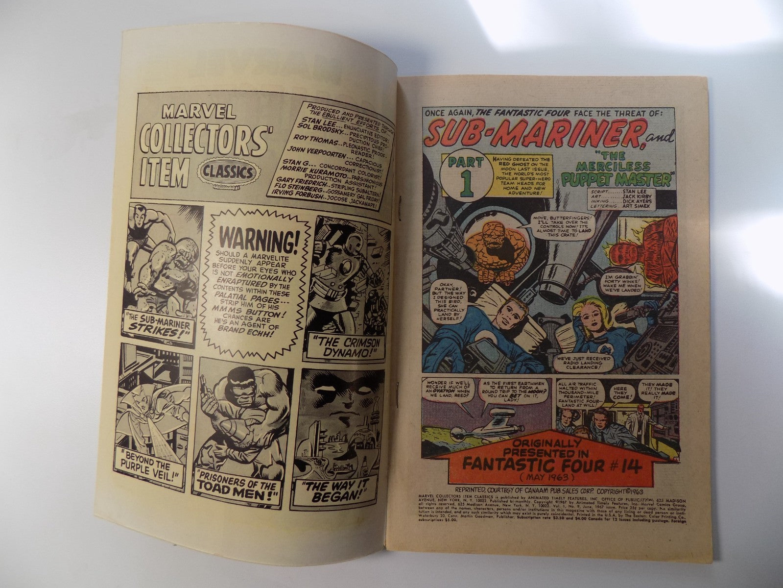 Marvel Collectors' Item Classics #9 Very Fine June 1967