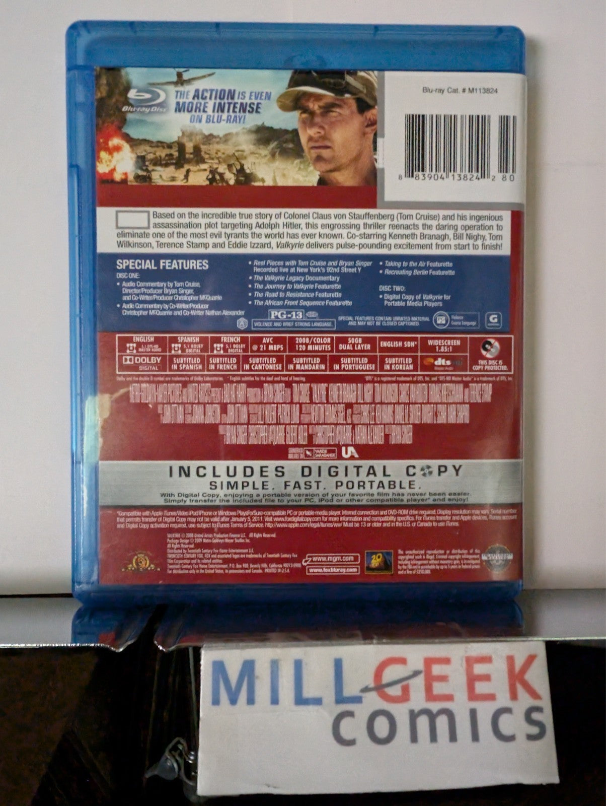 Valkyrie / Fury, Tom Cruise & Brad Pitt, 2 Movie Set (Blu-Ray) Like New -JD