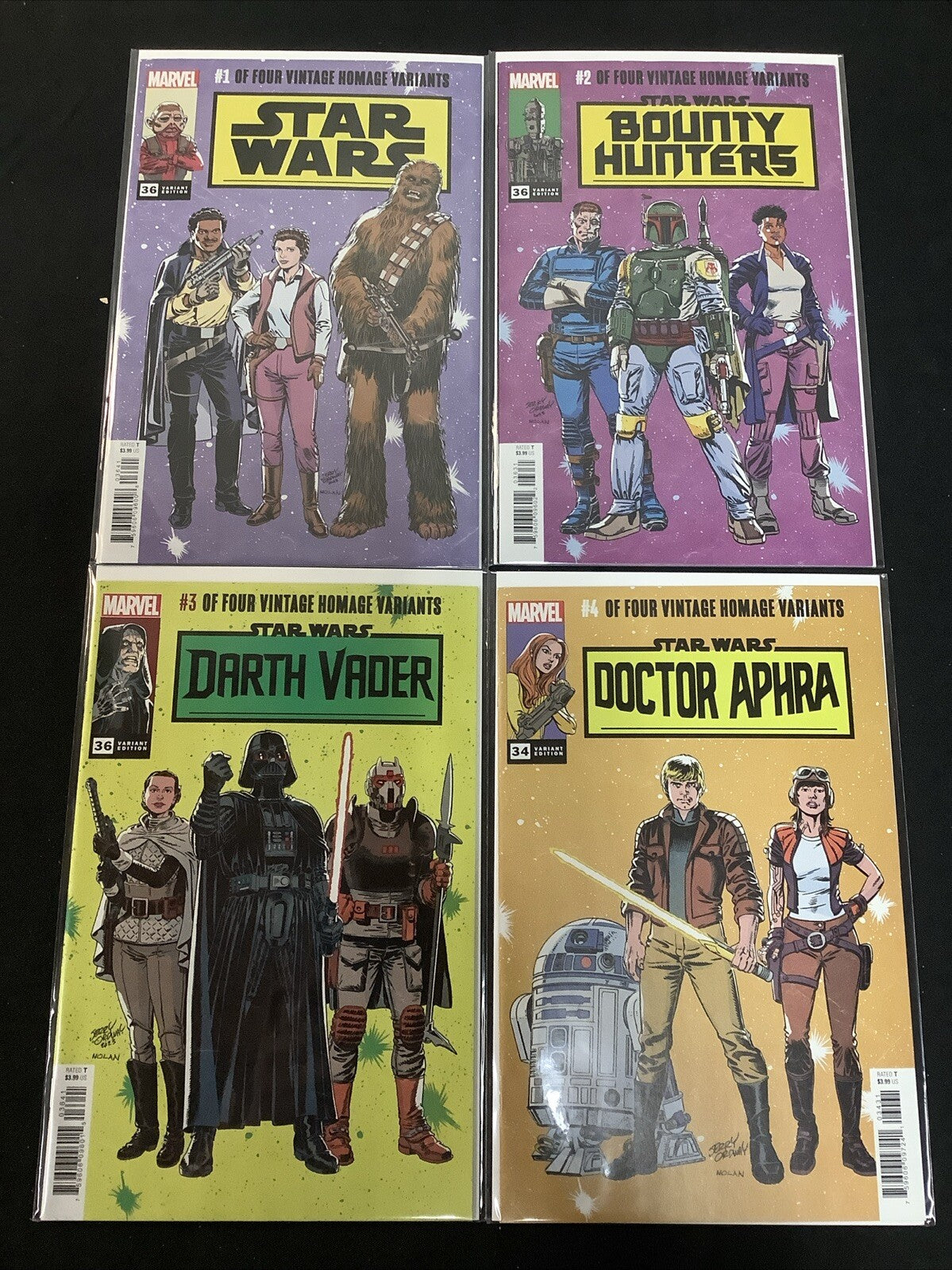 STAR WARS VINTAGE HOMAGE COMIC SET, Darth Vader/Doctor Aphra/Bounty Hunters