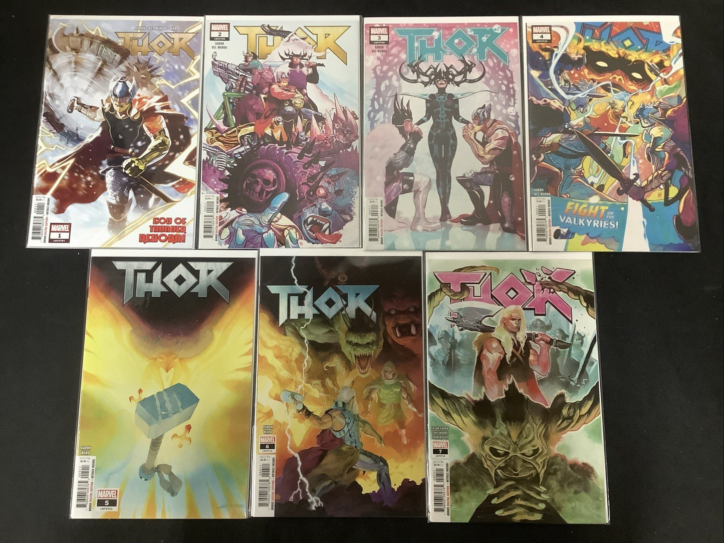 Thor #1-7 Comic Lot, Marvel Comics, Jason Aaron/Mike Del Mundo, 2018