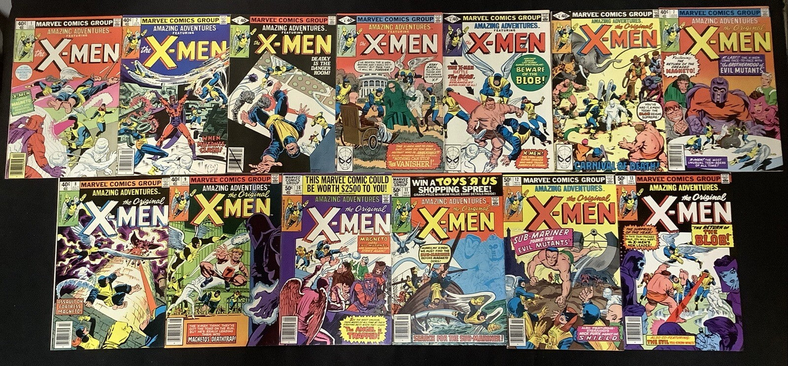 Amazing Adventures #1-13 Comic Lot, Marvel, Reprints The Earliest X-Men Stories