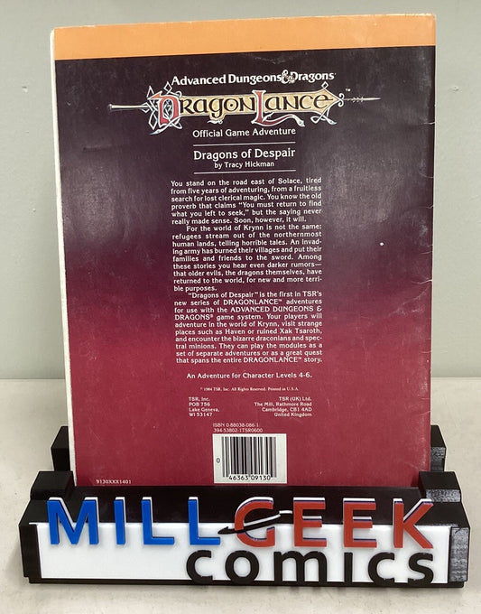 AD&D Dragon Lance -Dragons of Despair-Game Adventure DL1-1984 TSR 9130 2nd Print