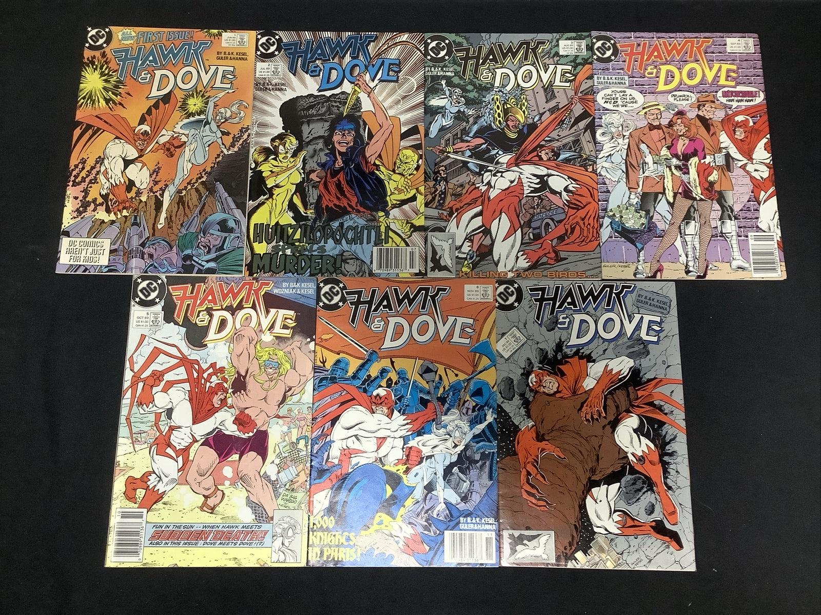 Hawk and Dove #1-7 Comic Lot, DC Comics, Karl Kesel, Vol.3 1989