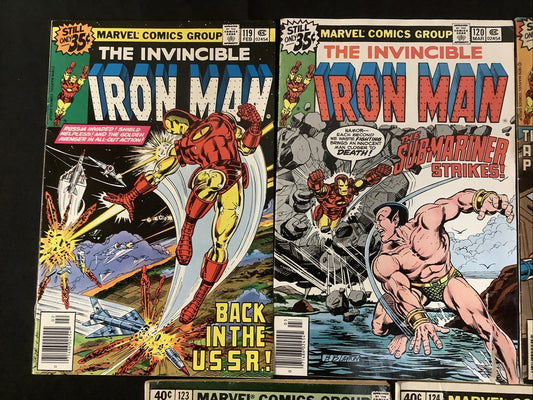 Iron Man #119-125 Comic Lot, Marvel Comics, 3rd App Scott Lang, Reader Copies