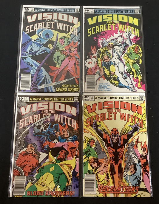 Vision and the Scarlet Witch #1-4 Complete Comic Set, Marvel, Newsstand Covers