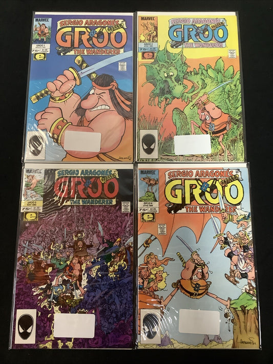 Groo the Wanderer #1-4 Comic Lot, EPIC/Marvel, Sergio Aragonés, 1985