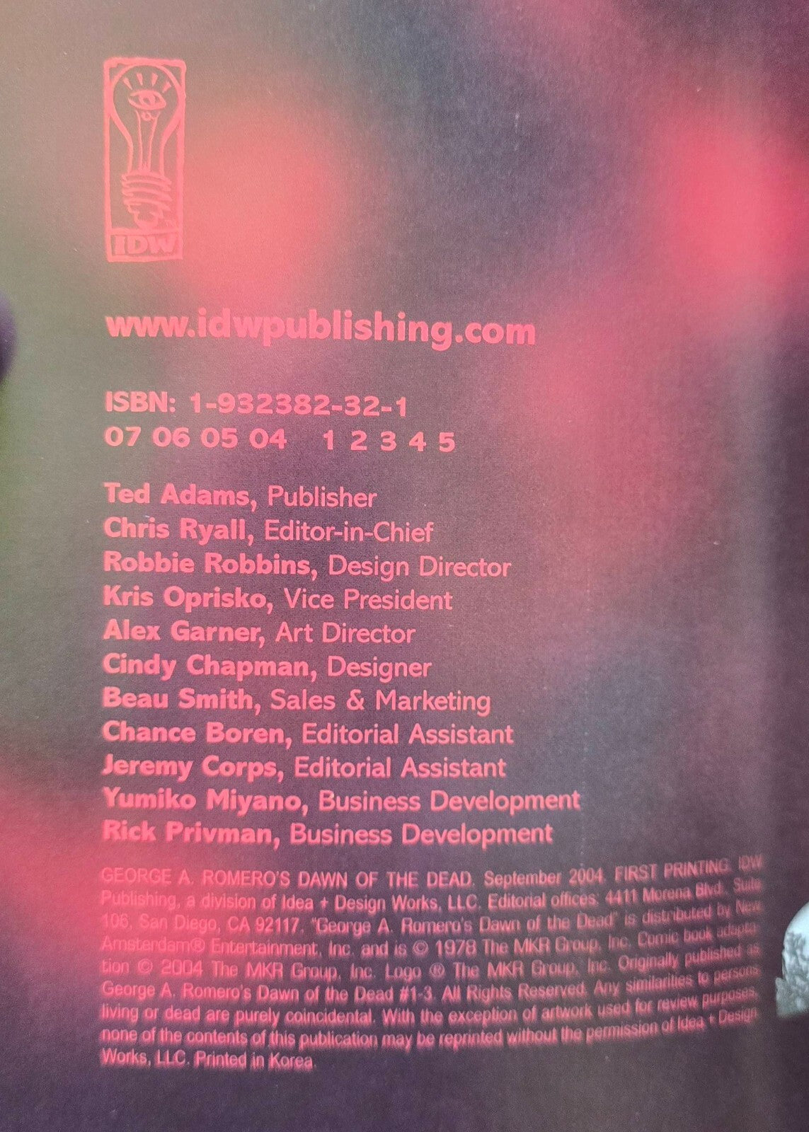 Dawn Of The Dead by George A. Romero (1st Print, 2004)