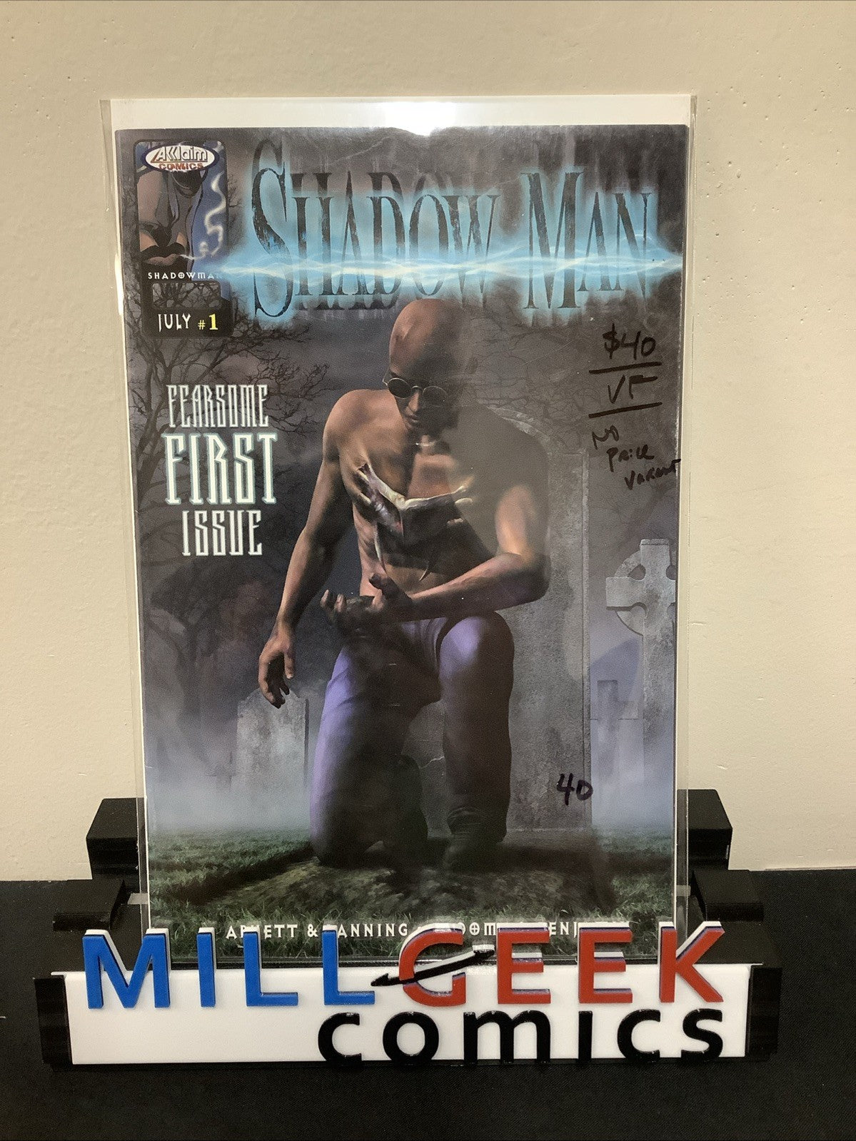 Shadow Man # 1 (July 1999) VF (8.0) No Price Variant Cover, Akklaim Comics