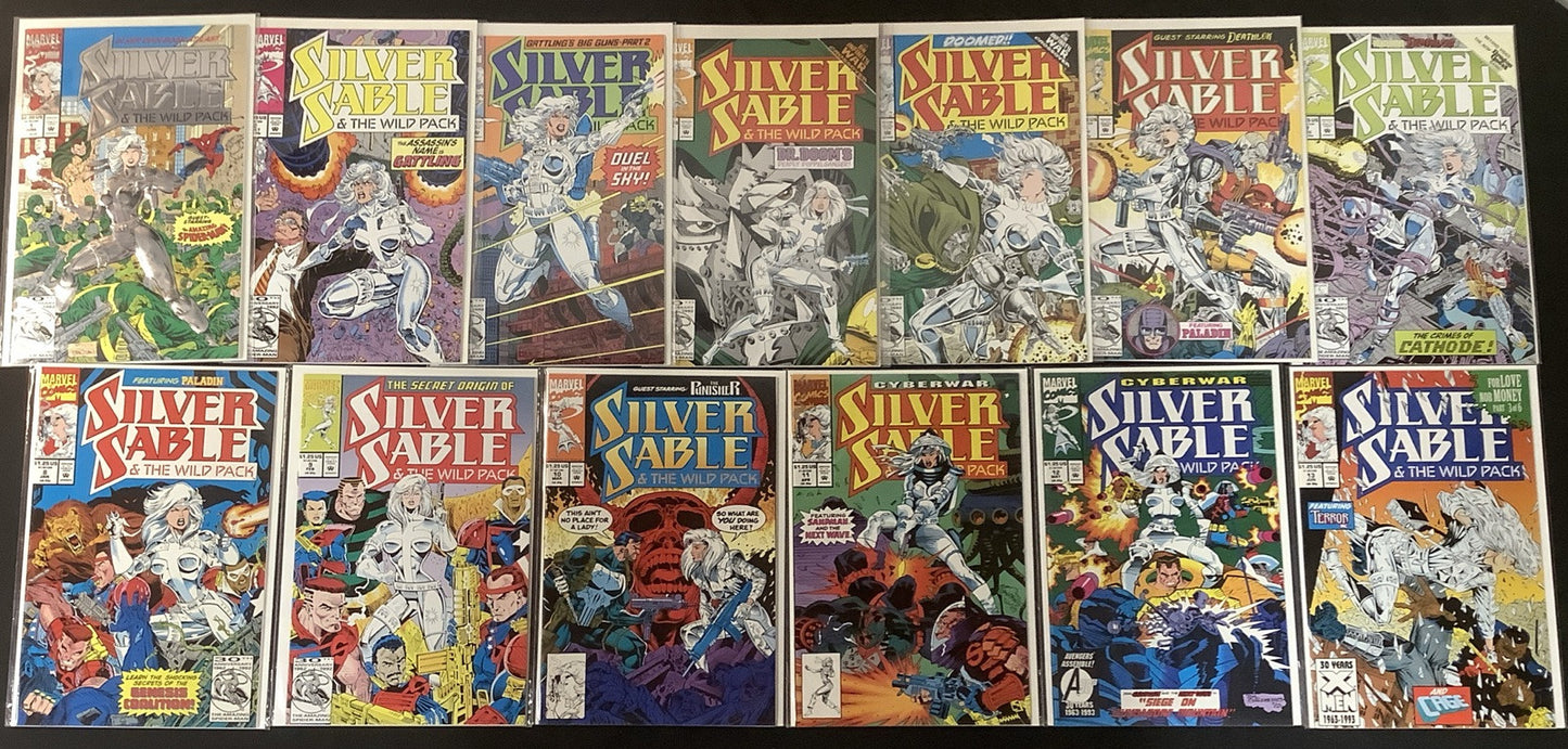 Silver Sable and the Wild Pack #1-13 Comic Lot, 1st Solo Title, High Grade!