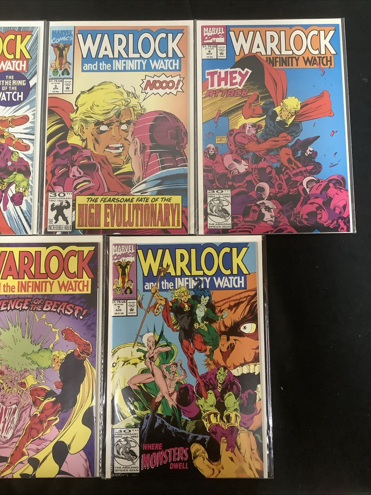 Warlock and the Infinity Watch #1-7 Comic Lot, Marvel, Jim Starlin, High Grade