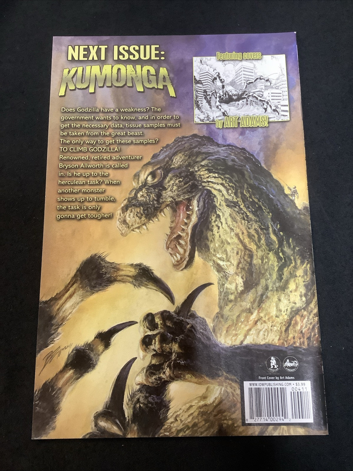 Godzilla: Legends #4 (IDW February 2012) NM- (9.2) Art Adams Cover, Hedorah