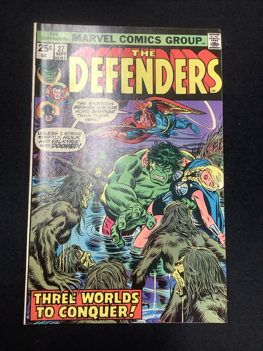 The Defenders #27 (Marvel Comics September 1975) Steve Gerber, Star Hawk Cameo