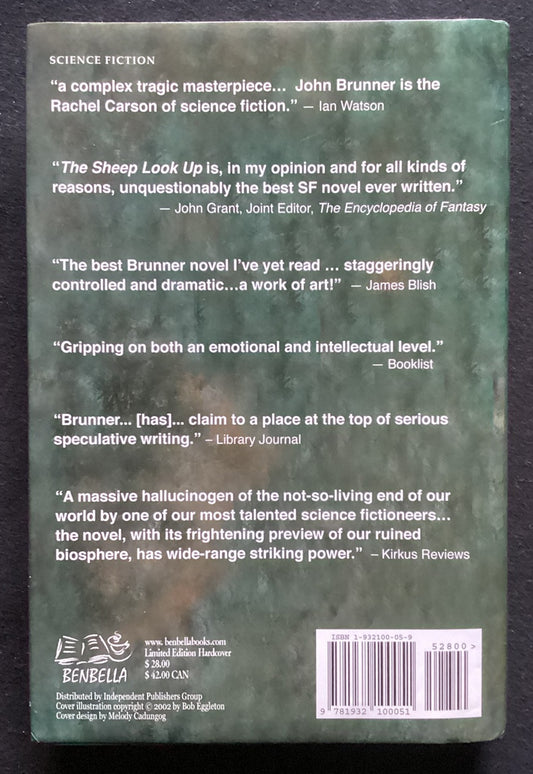 THE SHEEP LOOK UP John Brunner Signed by Artist Ben Bella Books 1ST Ed. -JD