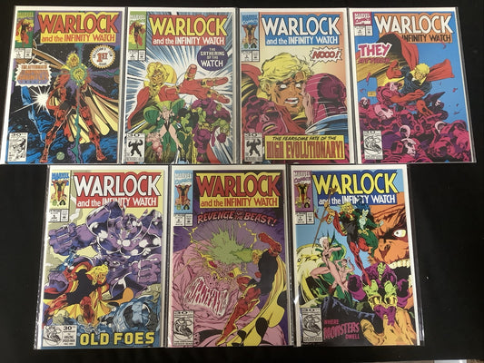 Warlock and the Infinity Watch #1-7 Comic Lot, Marvel, Jim Starlin, High Grade