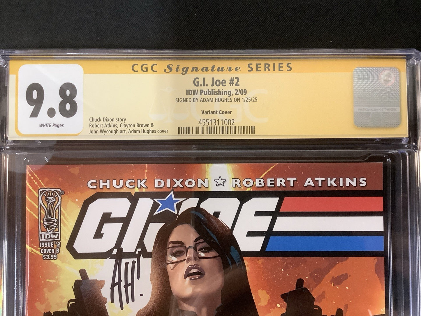 GI Joe #2 (Feb 2009) CGC Graded 9.8 (NM/M) White Pages, Adam Hughes Autographed!