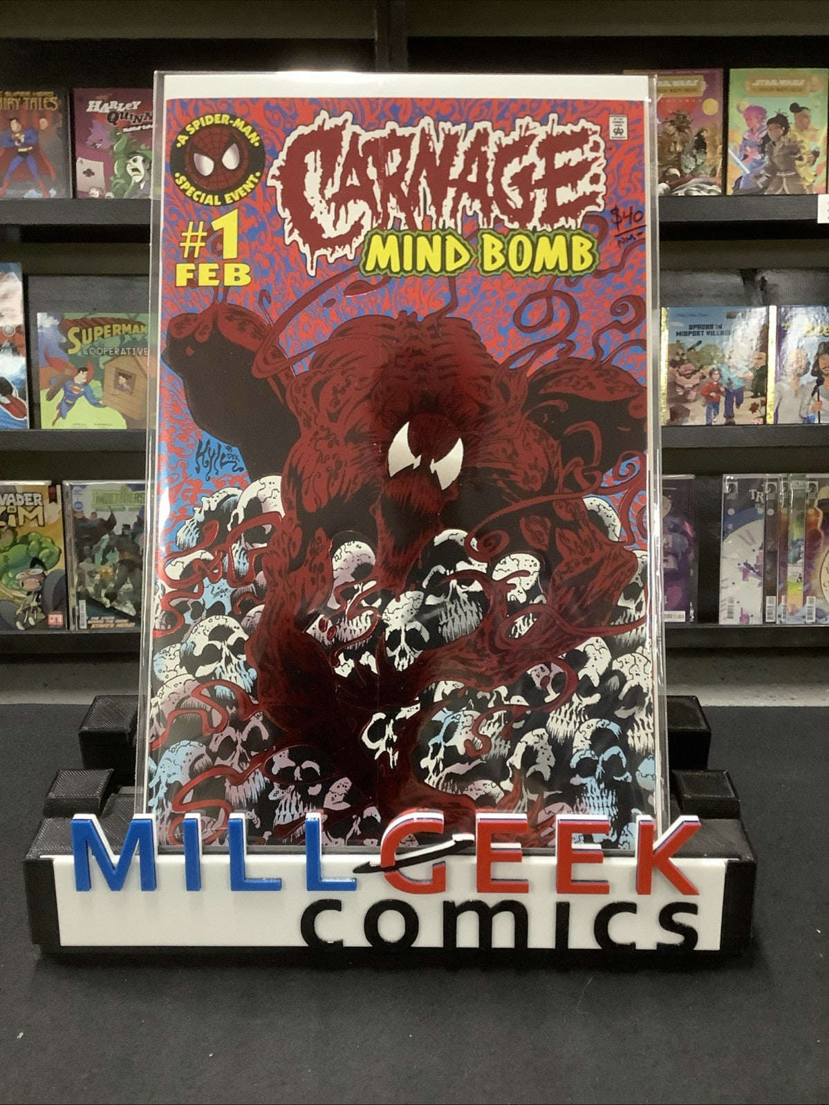Carnage: Mind Bomb #1 (Marvel Comics February 1996) NM- (9.2) Spot Foil Cover