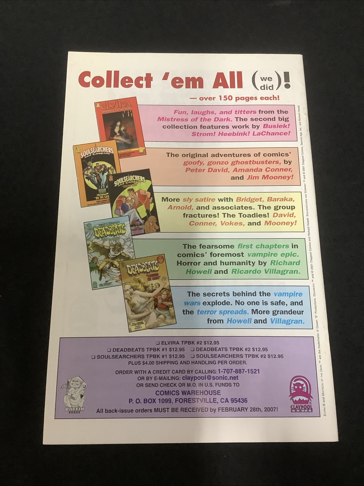 Elvira, Mistress Of The Dark #163 (2006) NM- (9.2) Claypool Comics, Photo Cover