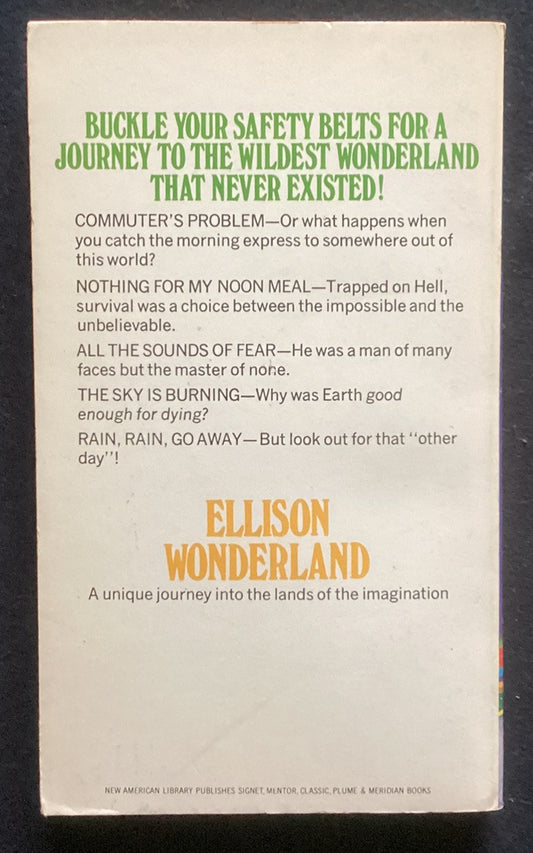 Ellison Wonderland by Harlan Ellison Signet 1974 paperback -JD