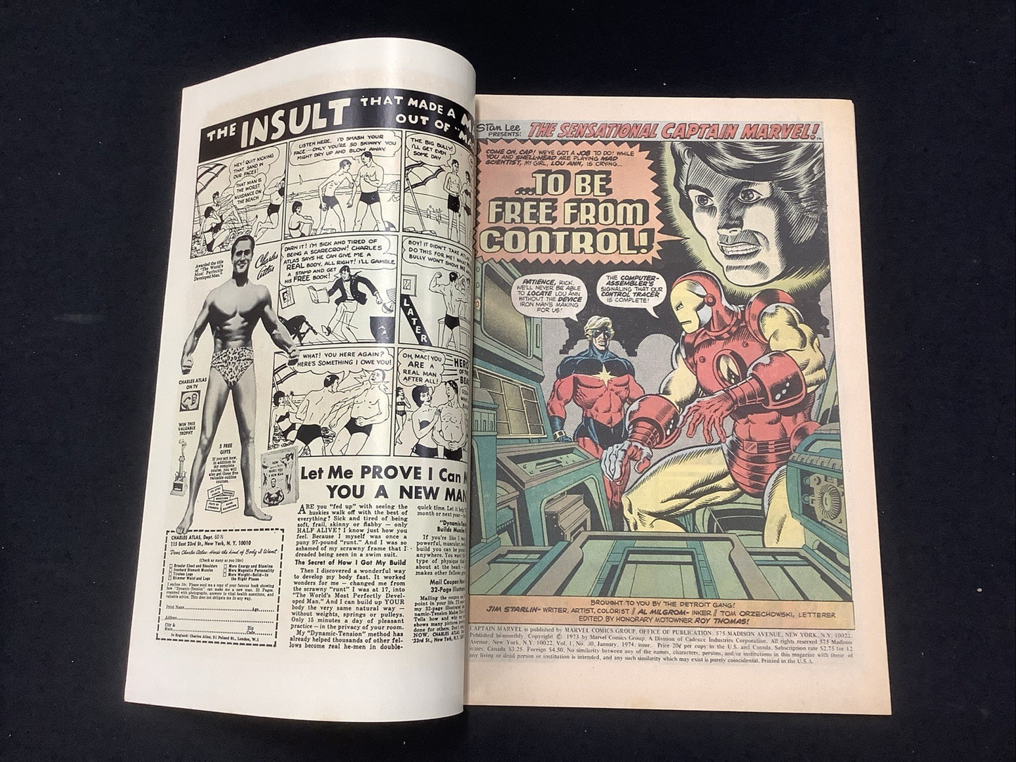 Captain Marvel #30 (Marvel Comics January 1974) VF (8.0) Jim Starlin/Al Milgrom