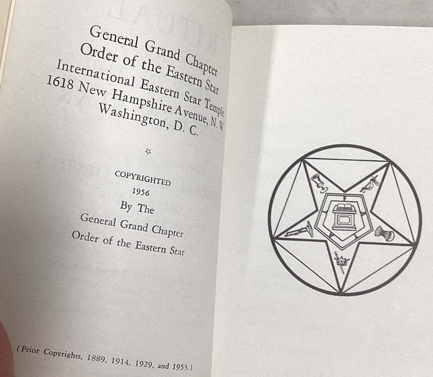 Vtg 1956 Ritual of the Order of the Eastern Star O.E.S.Hard Cover Pocket Book JD