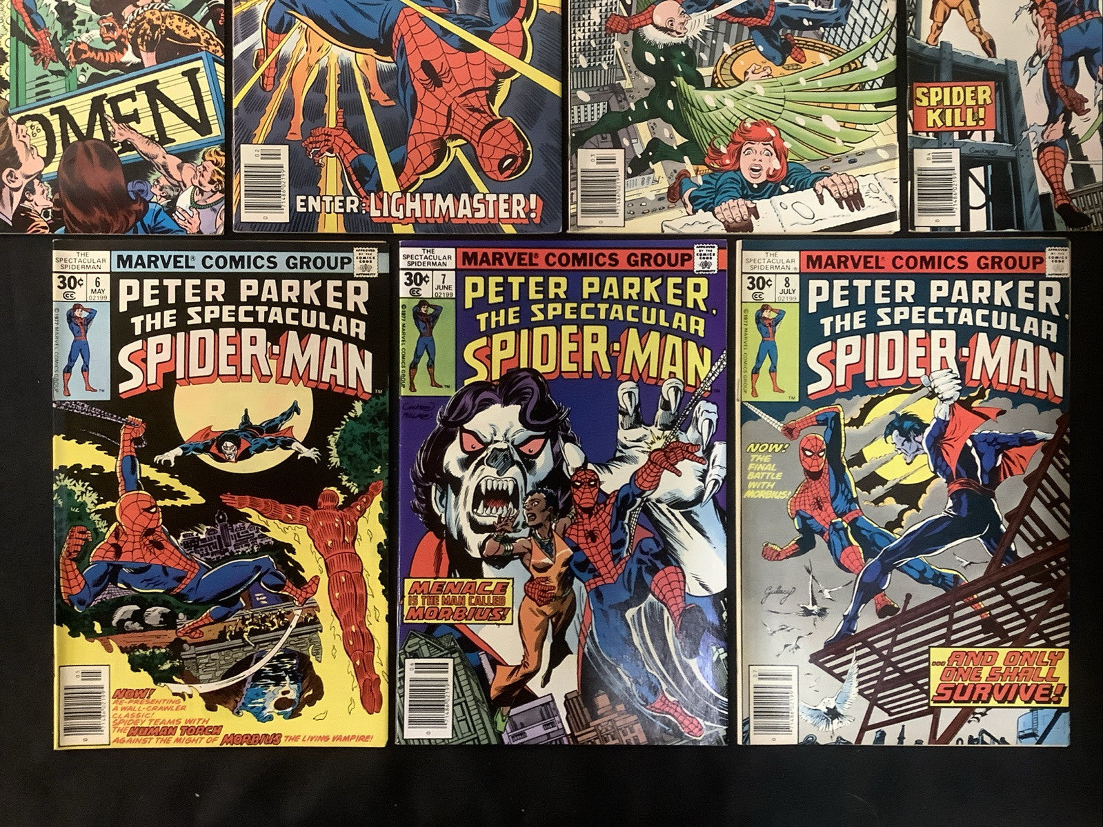 Spectacular Spider-Man #2-8 Comic Lot, Marvel, 1st App Lightmaster, Morbius