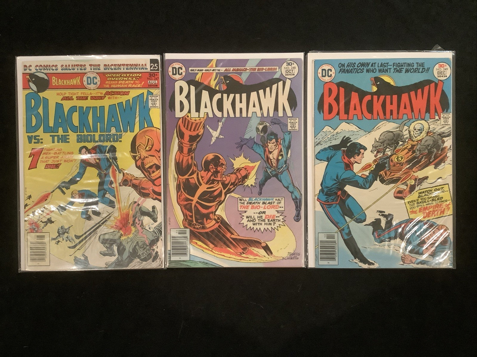 Blackhawk #247-249 Comic Lot, DC Comics, David Anthony Kraft, Curt Swan, 1976