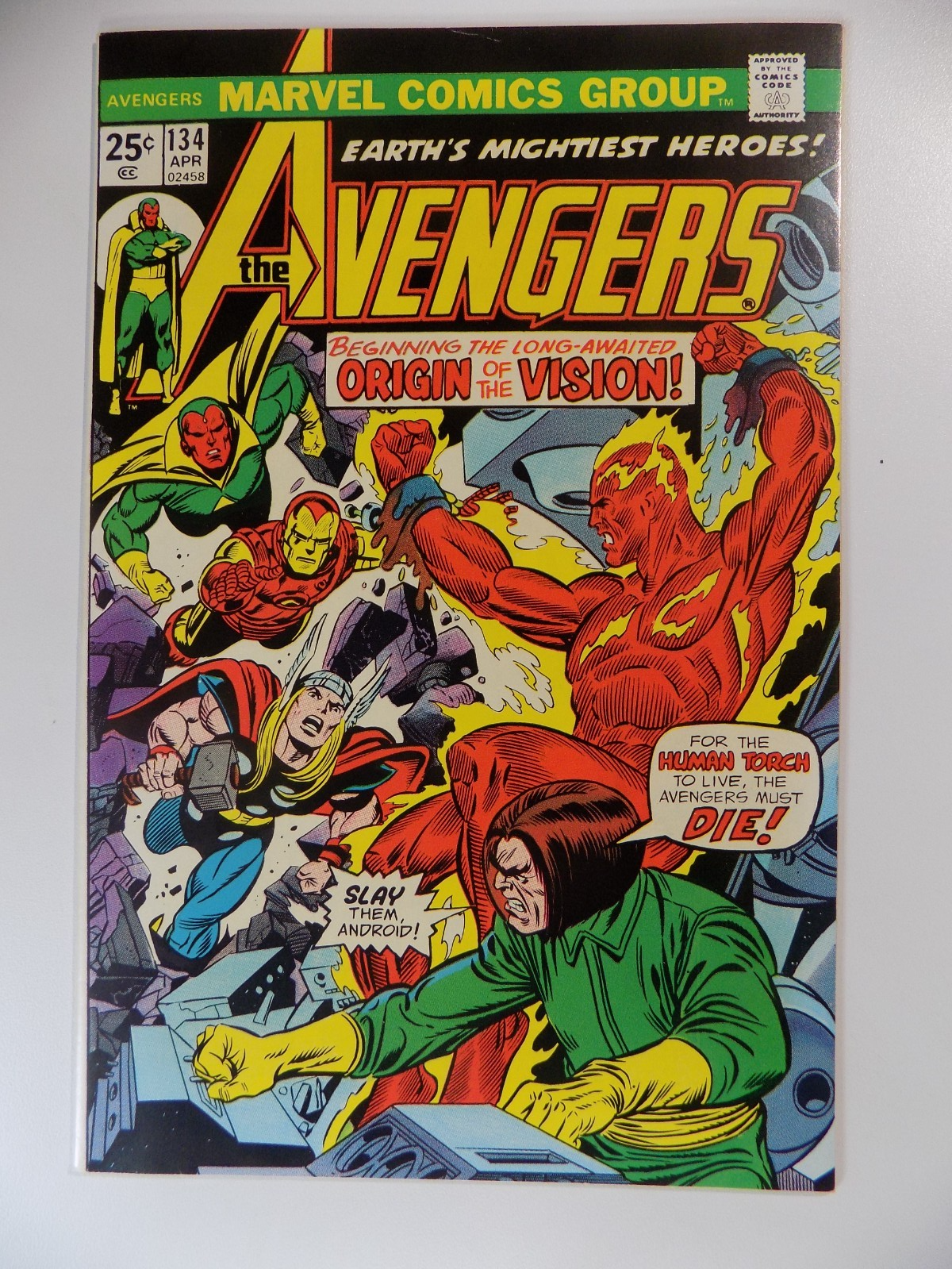 Avengers #134 Marvel Comic April 1975 Very Fine+